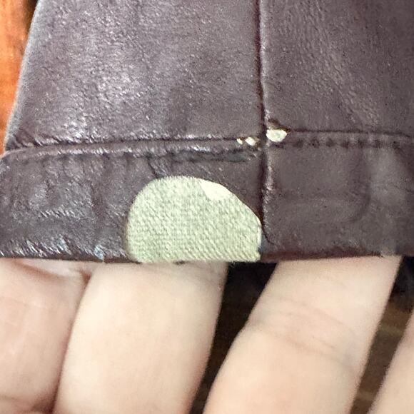 Vintage Y2K Guess Brown Faux Leather Biker Jacket - Picture 4 of 10